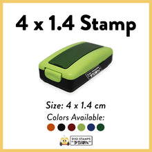 Load image into Gallery viewer, 4 x 1.4 Stamp