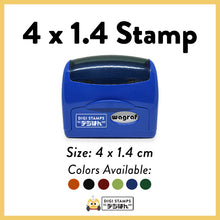 Load image into Gallery viewer, 4 x 1.4 Custom Stamp
